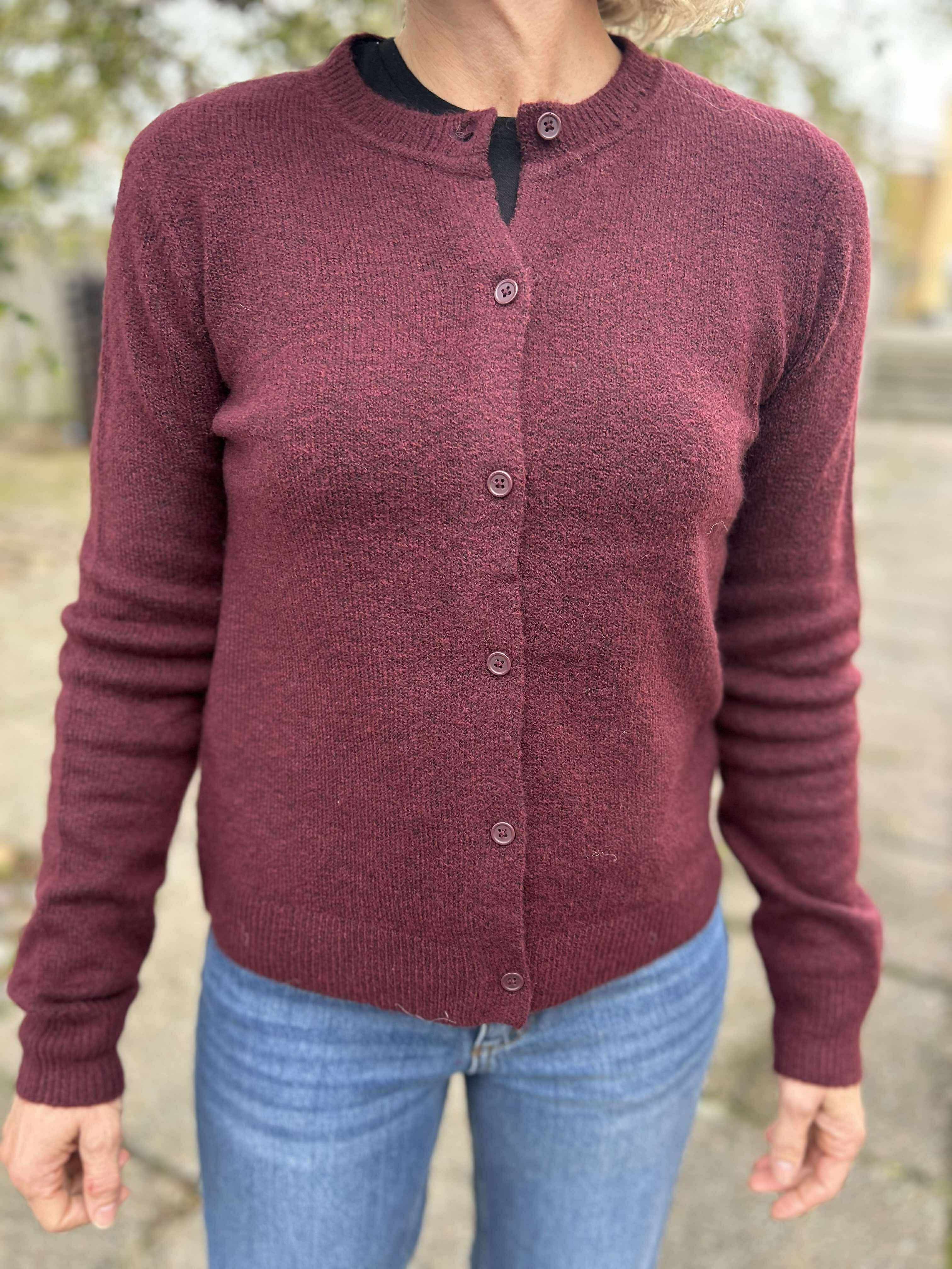 PCMALOU Knit Cardigan - Tawny Port